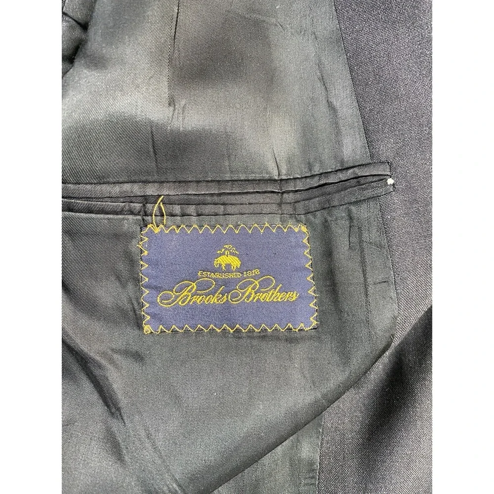 Vintage Brooks Brothers Suit Jacket 46 L Gray Wool Designer Premium USA